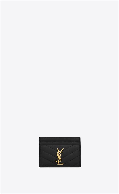 ysl 423291|CASSANDRE MATELASSÉ card case in grain de poudre leather .